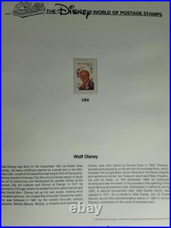 Disney World Of Postage Stamps Album With Approx 162 Stamps Circa 1968-1999