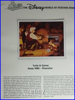 Disney World Of Postage Stamps Album With Approx 162 Stamps Circa 1968-1999