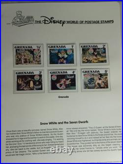 Disney World Of Postage Stamps Album With Approx 162 Stamps Circa 1968-1999
