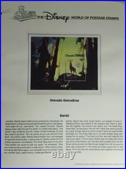 Disney World Of Postage Stamps Album With Approx 162 Stamps Circa 1968-1999