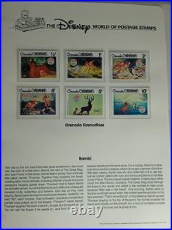 Disney World Of Postage Stamps Album With Approx 162 Stamps Circa 1968-1999