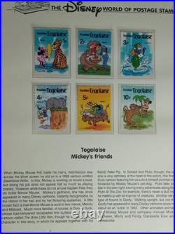 Disney World Of Postage Stamps Album With Approx 162 Stamps Circa 1968-1999