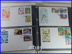 Disney World Of Postage Stamps Album With Approx 162 Stamps Circa 1968-1999