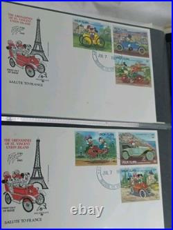 Disney World Of Postage Stamps Album With Approx 162 Stamps Circa 1968-1999