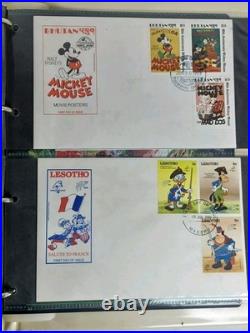 Disney World Of Postage Stamps Album With Approx 162 Stamps Circa 1968-1999