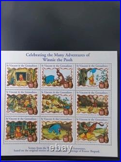 Disney World Of Postage Stamps Album With Approx 162 Stamps Circa 1968-1999
