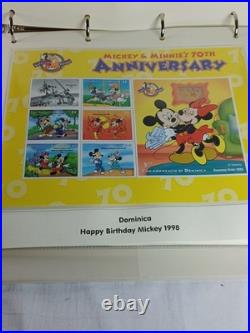 Disney World Of Postage Stamps Album With Approx 162 Stamps Circa 1968-1999