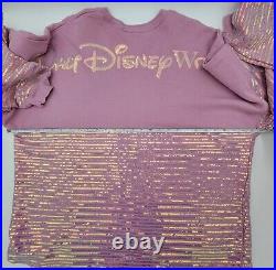 Disney World Park Sweatshirt 50th EARidescent Pink Sequin Spirit Jersey XXL #428