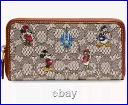 Disney x COACH Walt Disney World 50TH ANNIVERSARY Long Wallet Mickey N Friends