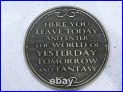 Disneyworld Florida Entranceway Plaque Inspired Sign Walt Disny World brass