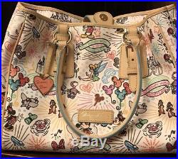 Dooney & Bourke Created For Walt Disney World Sketch. Characters Large Tote NWT