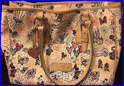 Dooney & Bourke Created For Walt Disney World Sketch. Characters Large Tote NWT