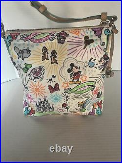 Dooney & Bourke Disney Sketch Nylon Crossbody Bag Purse RARE Walt Disney World