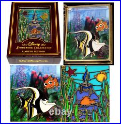 Finding Nemo JUMBO LE Disney Pin Stained Glass Storybook Gill Coral Fish Tank