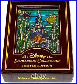 Finding Nemo JUMBO LE Disney Pin Stained Glass Storybook Gill Coral Fish Tank