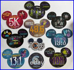 HTF Walt Disney World Run Disney Magnets Lot Of 10 Magnets with Various Characters