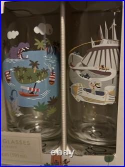 Hallmark Walt Disney World Parks 50th anniversary 4 Glass Set Jungle Cruise New