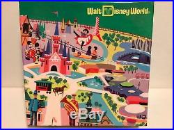 Htf 1970 Walt Disney World Wdw Preview Center Map 4 Ceramic Plate Set Signed