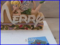 Jim Shore Walt Disney Showcase 4033262 Tinker Bell Merry World Plaque with box