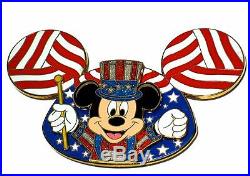 LE 750 JUMBO Disney PinMickey Mouse Ear Hat Uncle Sam Patriotic USA Americana