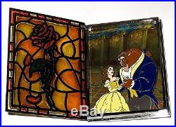 LE JUMBO Disney PinStained Glass Storybook Beauty Beast Belle Enchanted Rose LE