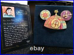LE RARE JUMBO Disney Pin It's a Small World After All Mickey Ear Hat Clock Fifty