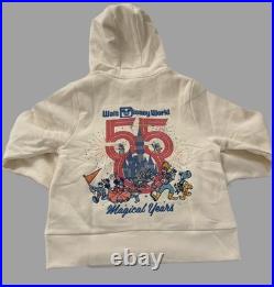 Ladies Zip up Hoodie 2026 Walt Disney World Parks 55th Anniversary Magical Years