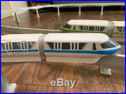 Lot of 2 Walt Disney World Monorail Train Set Green Stripe & Blue Stripe