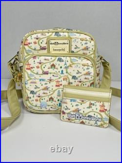 Loungefly Disney Walt Disney World Map Park Attractions Crossbody Bag Cardholder
