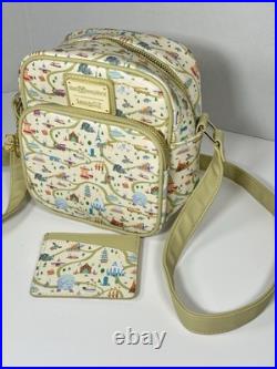 Loungefly Disney Walt Disney World Map Park Attractions Crossbody Bag Cardholder