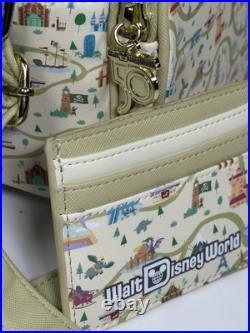 Loungefly Disney Walt Disney World Map Park Attractions Crossbody Bag Cardholder