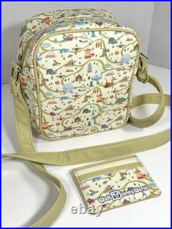 Loungefly Disney Walt Disney World Map Park Attractions Crossbody Bag Cardholder