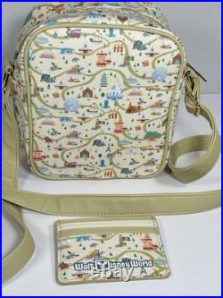 Loungefly Disney Walt Disney World Map Park Attractions Crossbody Bag Cardholder