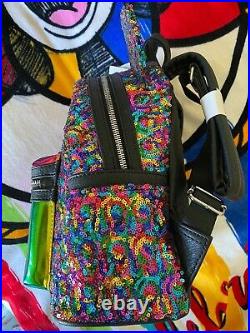 Loungefly Rainbow Sequin Mickey Backpack WDW Disney Parks BNWT
