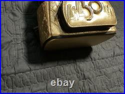 Loungefly Walt Disney World 50th Anniversary Leather Deluxe Gold Mini Backpack