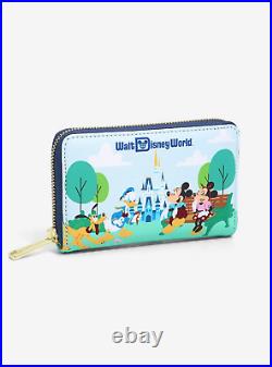 Loungefly Walt Disney World Mickey Mouse and Friends Disney Day Zip Wallet
