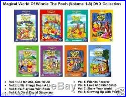 MAGICAL WORLD OF WINNIE THE POOH DVD VOLUME 1 2 3 4 5 6 7 8 Walt Disney Sealed