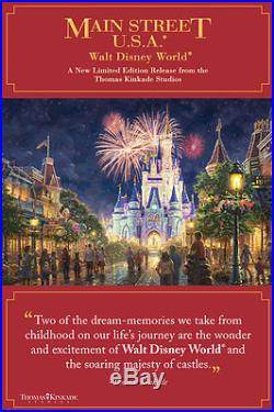 Main Street U. S. A. Walt Disney World Resort Thomas Kinkade LE 271 28x42 Canvas