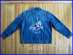 Men's Walt Disney World FANTASIA Mickey Mouse Denim Jacket sz XL disneyland vtg