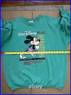 Mickey Mouse Crew neck Large Walt Disney World 1997 Marathon 90s Vintage Rare