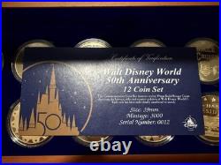 NEW 2021 Walt Disney World 50th Anniversary Commemorative 12 Coin Set 12/3000