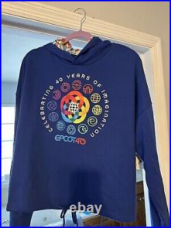 NEW Disney Hoodie Adult XL EPCOT 40th Anniversary Blue Figment Pullover