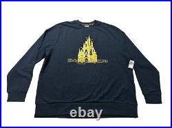 NEW Disney Parks Gold Castle Crewneck Sweatshirt Walt Disney World Lightweight