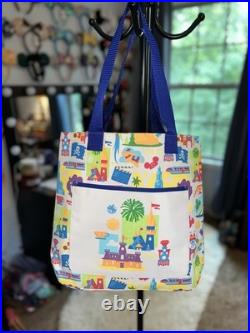NEW ExclusiveDisney Parks THEMED Walt Disney World Printed Multicolor Tote Bag