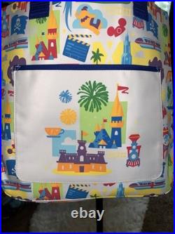 NEW ExclusiveDisney Parks THEMED Walt Disney World Printed Multicolor Tote Bag