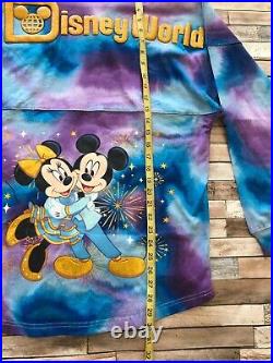 NEW! Mickey and Minnie Mouse Tie-Dye Spirit Jersey size Med Walt Disney World 50