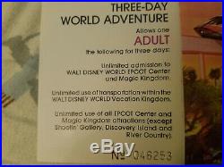 NEW UNUSED Walt Disney World EPCOT Center Special Edition opening day Ticket