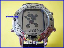 NEW Unisex Disney Lorus Mickey Mouse Dancing Musical Silver Watch Retired
