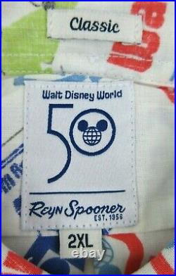 NEW! Walt Disney World 50th Anniversary Reyn Spooner Passholder Camp Shirt 2XL