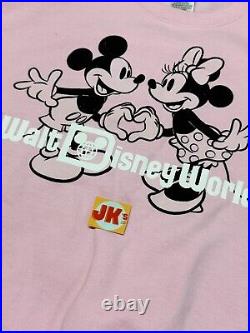 NEW Walt Disney World Sweater Womens XL Pink Valentines Day Mickey Minnie Mouse